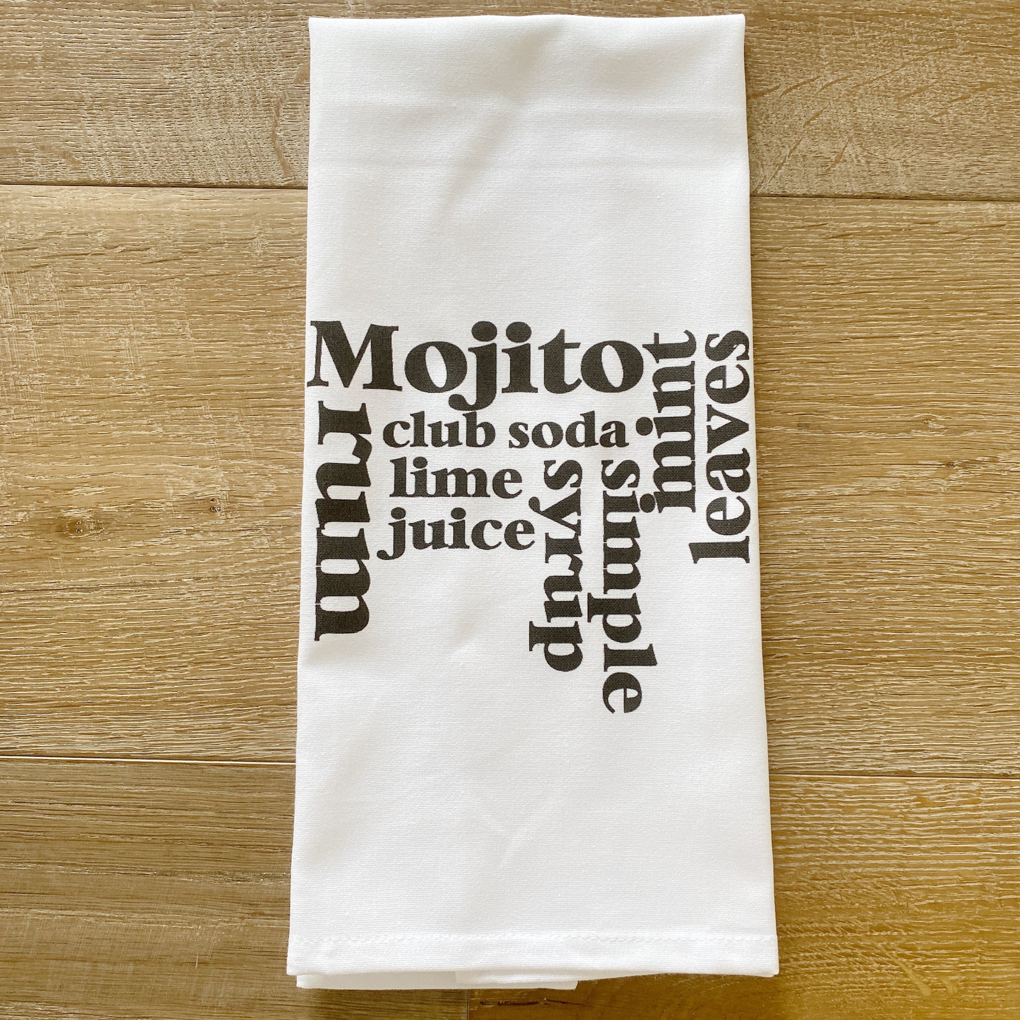 Mojito Tea Towel - Linen and Ivory
