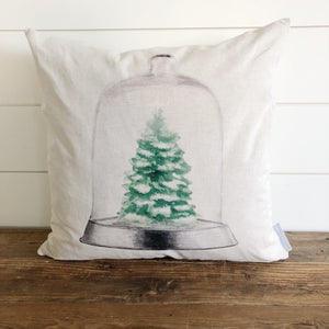 Christmas Tree Cloche Pillow Cover - Linen and Ivory