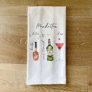 Manhattan Watercolor Tea Towel - Linen and Ivory