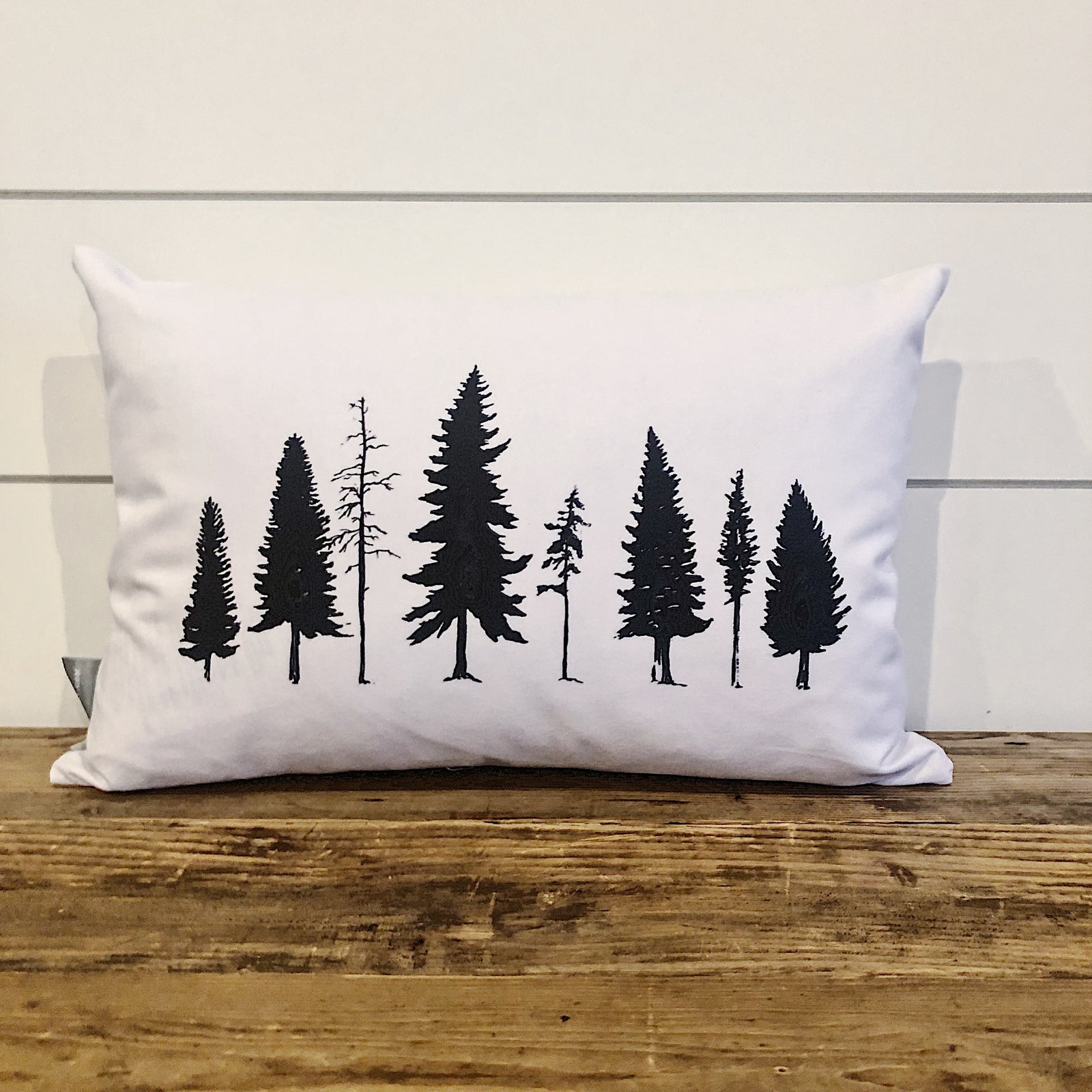 Rustic Forest Pillow Cover - Linen and Ivory