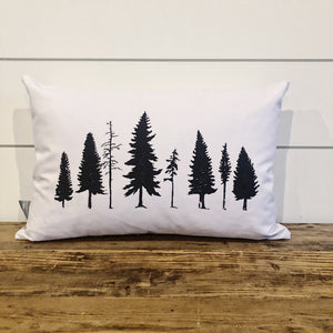 Rustic Forest Pillow Cover - Linen and Ivory