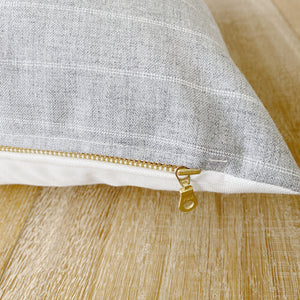 CREW || Light Gray & White Striped Indoor/Outdoor Pillow Cover