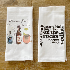 Moscow Mule Tea Towel - Linen and Ivory