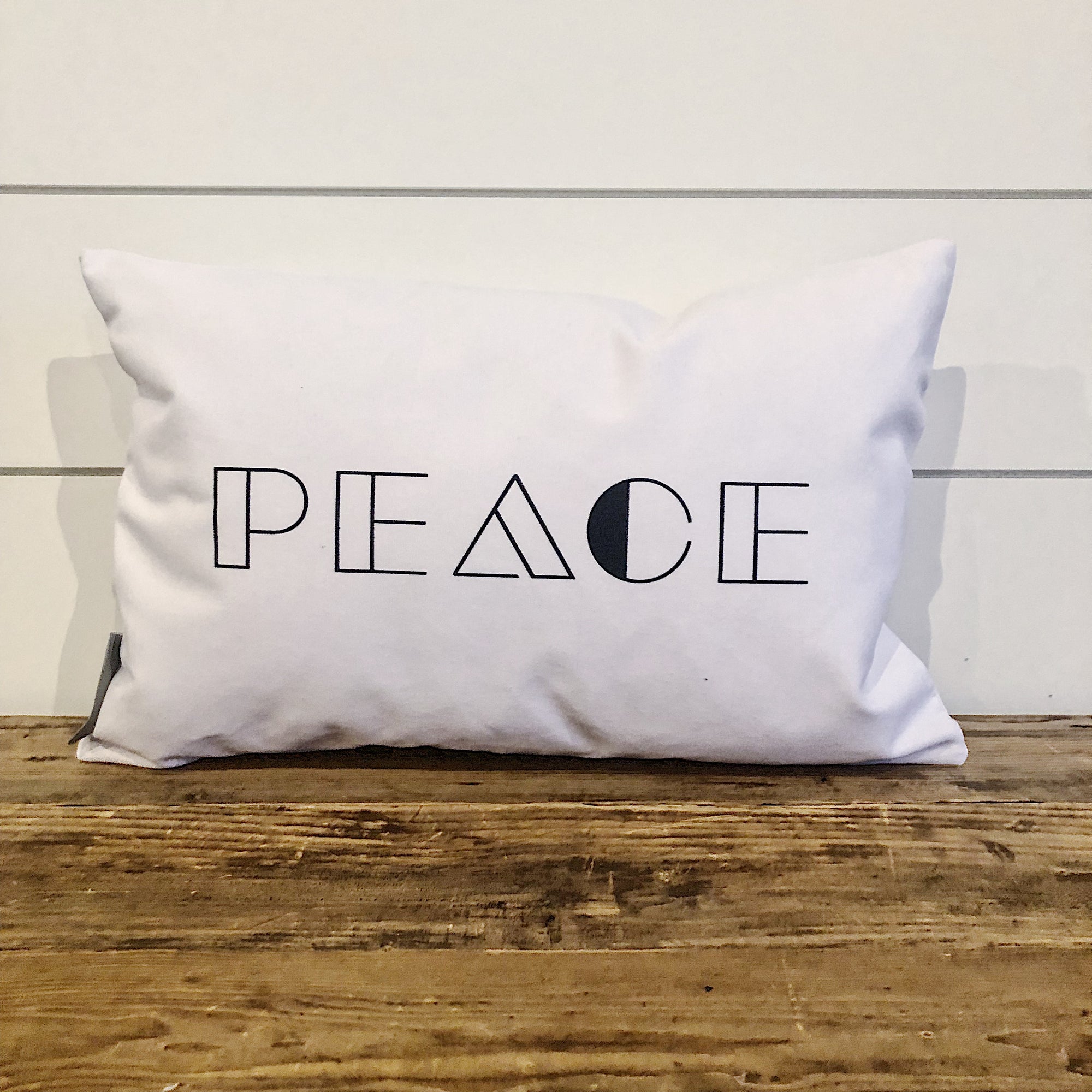 Modern Peace Pillow Cover - Linen and Ivory