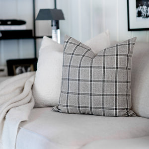 PRESLEY || Gray Plaid Pillow Cover