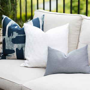 AZURE || Navy & Ivory Striped Indoor/Outdoor Pillow Cover