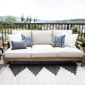 SLATE || Gray Subtly Striped Indoor/Outdoor Pillow Cover