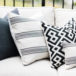 ONYX || Black & Ivory Geometric Indoor/Outdoor Pillow Cover