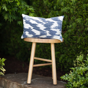 DELTA || Indigo & Ivory Velvet Indoor/Outdoor Pillow Cover