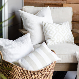 LATTE || Natural & Ivory Geometric Indoor/Outdoor Pillow Cover