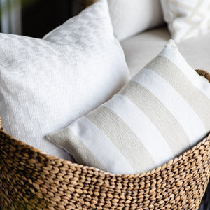 SAND || Natural & Ivory Striped Indoor/Outdoor Pillow Cover