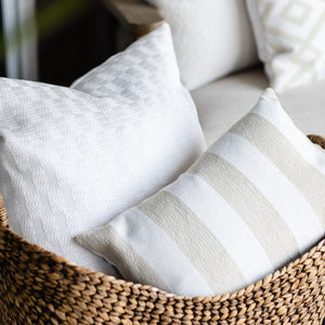 ALABASTER || Ivory Basketweave Indoor/Outdoor Pillow Cover