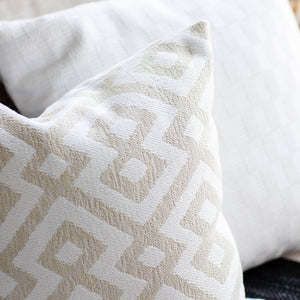 LATTE || Natural & Ivory Geometric Indoor/Outdoor Pillow Cover