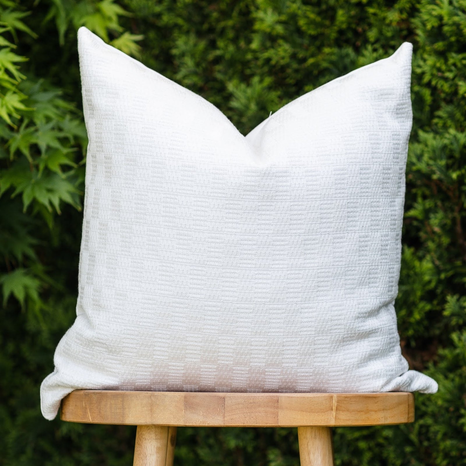 ALABASTER || Ivory Basketweave Indoor/Outdoor Pillow Cover