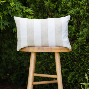 SAND || Natural & Ivory Striped Indoor/Outdoor Pillow Cover