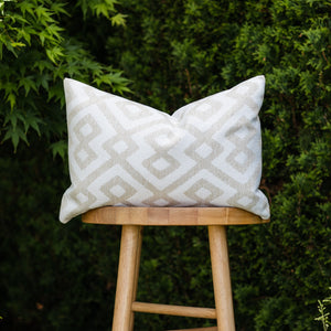 LATTE || Natural & Ivory Geometric Indoor/Outdoor Pillow Cover