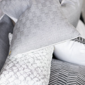 FOG || Gray Basketweave Indoor/Outdoor Pillow Cover