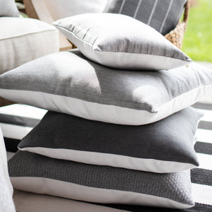 SLATE || Gray Subtly Striped Indoor/Outdoor Pillow Cover