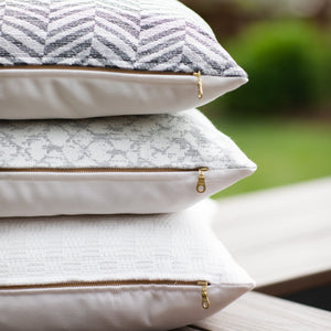 ALABASTER || Ivory Basketweave Indoor/Outdoor Pillow Cover