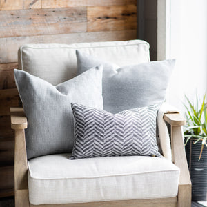 FOG || Gray Basketweave Indoor/Outdoor Pillow Cover