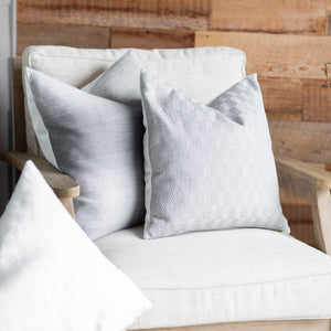 FOG || Gray Basketweave Indoor/Outdoor Pillow Cover