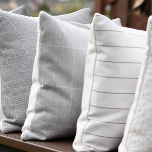 CIRRUS || Ivory & Gray Striped Indoor/Outdoor Pillow Cover