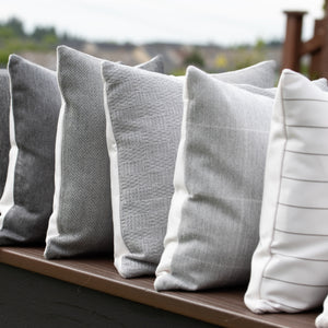 FOG || Gray Basketweave Indoor/Outdoor Pillow Cover