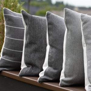 SHADOW || Charcoal & Ivory Striped Indoor/Outdoor Pillow Cover