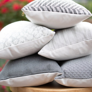 SLATE || Gray Subtly Striped Indoor/Outdoor Pillow Cover