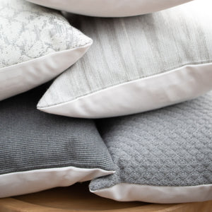 CARBON (GRAY) || Geometric Stitched Indoor/Outdoor Pillow Cover