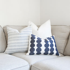 HUDSON || Navy & White Stripes Pillow Cover