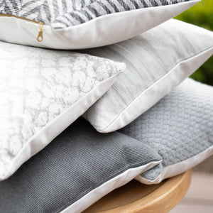 SLATE || Gray Subtly Striped Indoor/Outdoor Pillow Cover