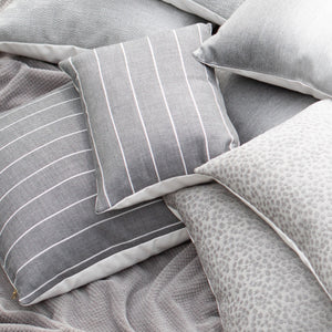 SHADOW || Charcoal & Ivory Striped Indoor/Outdoor Pillow Cover