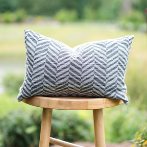 ZIGGY (DARK GRAY)|| Chevron Indoor/Outdoor Pillow Cover