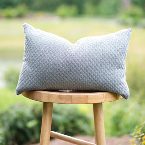 CARBON (GRAY) || Geometric Stitched Indoor/Outdoor Pillow Cover