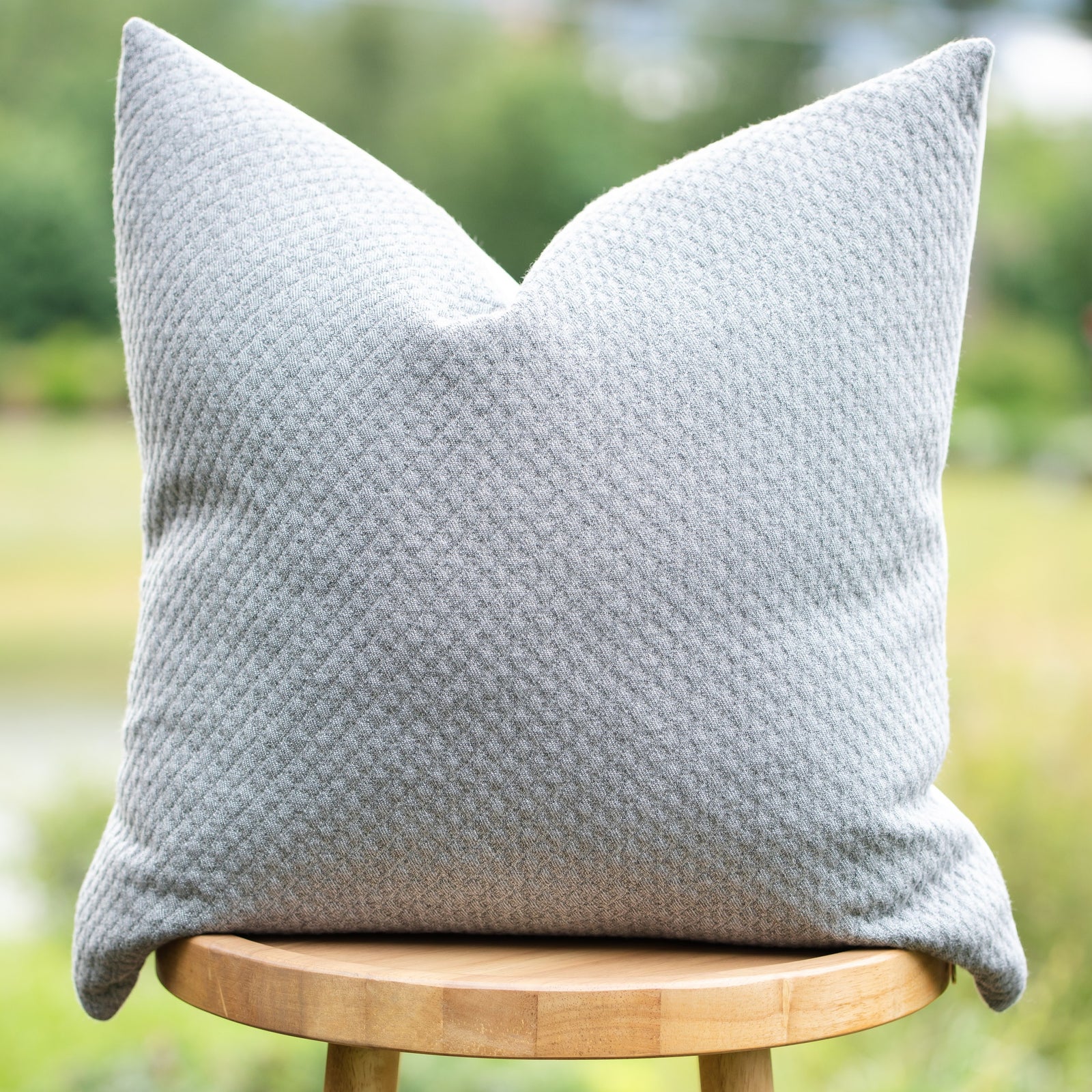 CARBON (GRAY) || Geometric Stitched Indoor/Outdoor Pillow Cover