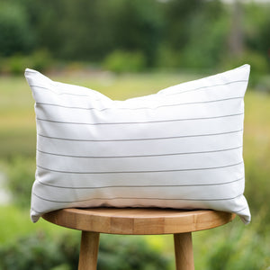 CIRRUS || Ivory & Gray Striped Indoor/Outdoor Pillow Cover