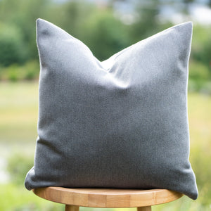 SLATE || Gray Subtly Striped Indoor/Outdoor Pillow Cover