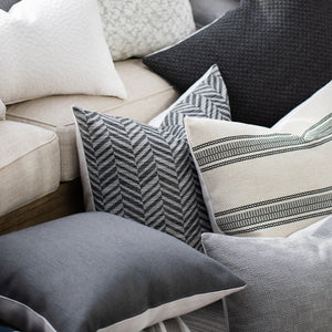 ZIGGY (DARK GRAY)|| Chevron Indoor/Outdoor Pillow Cover