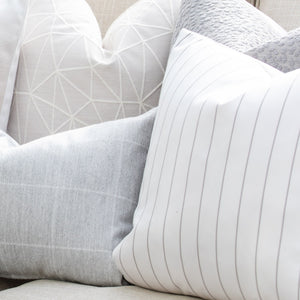 CIRRUS || Ivory & Gray Striped Indoor/Outdoor Pillow Cover