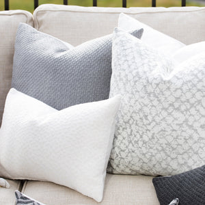 CARBON (GRAY) || Geometric Stitched Indoor/Outdoor Pillow Cover