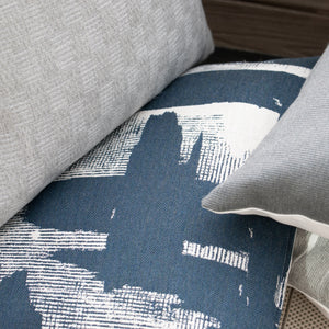 COBALT || Indigo & Ivory Abstract Indoor/Outdoor Pillow Cover