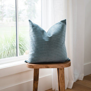 SLOANE || Teal Velvet Striped Pillow Cover