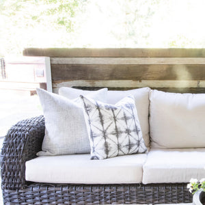 ASHER || Indoor/Outdoor Gray Woven Pillow Cover