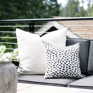 HARPER || Ivory with Black Ikat Indoor/Outdoor Pillow Cover