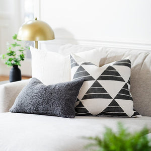 BRADY || Charcoal Gray Sherpa Pillow Cover