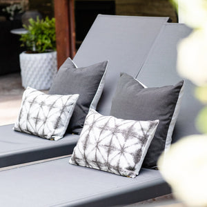 ISABELLA || Gray & White/Ivory Ikat Indoor/Outdoor Pillow Cover