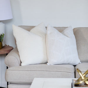 MIRA || Natural & Ivory Textured Pillow Cover