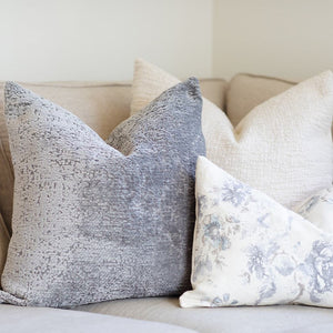 OPULENCE || Plush Silvery Gray Velvet Pillow Cover