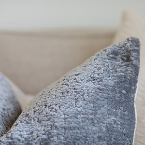 OPULENCE || Plush Silvery Gray Velvet Pillow Cover